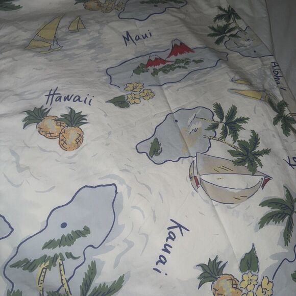 Pottery Barn Kids Hawaiian Island Map Twin Sheets. 2 PCsCotton Maui Aloha Kauai - Picture 1 of 6